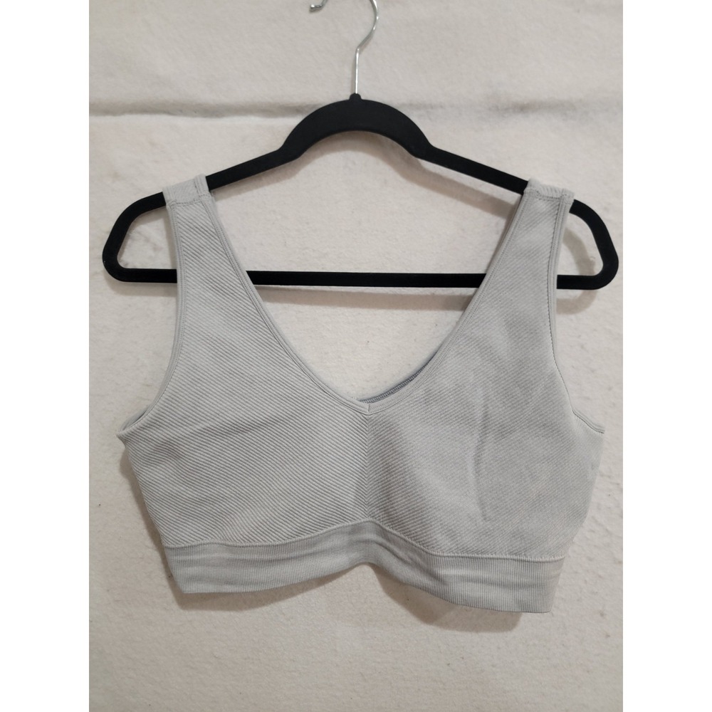 Maurices Womens XXL Bralette Heather Grey Seamlessâ Ribbed V-Neck Stretch